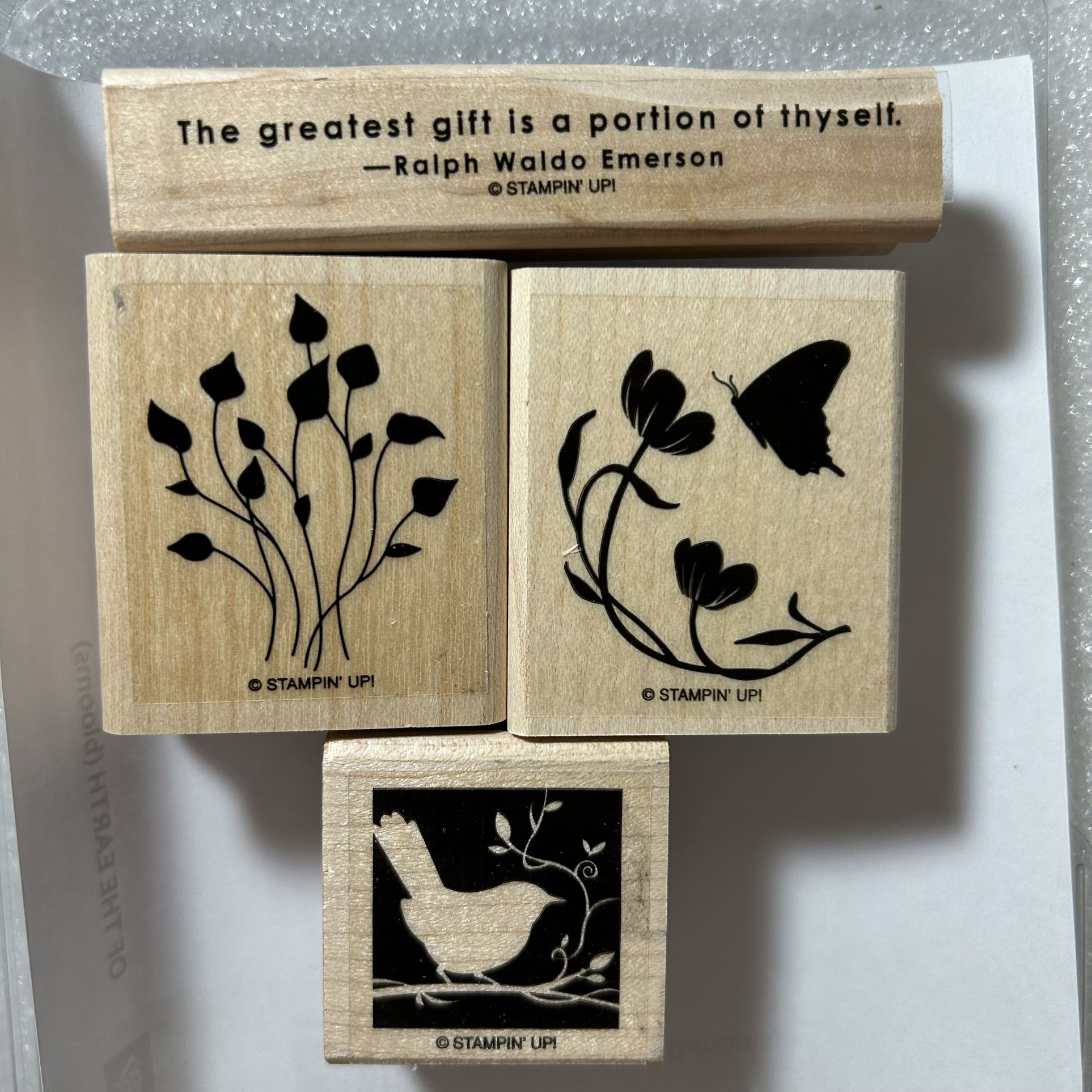 STAMPIN’UP! • “Of the Earth” Wood Mounted Rubber Stamp Set (4pcs)