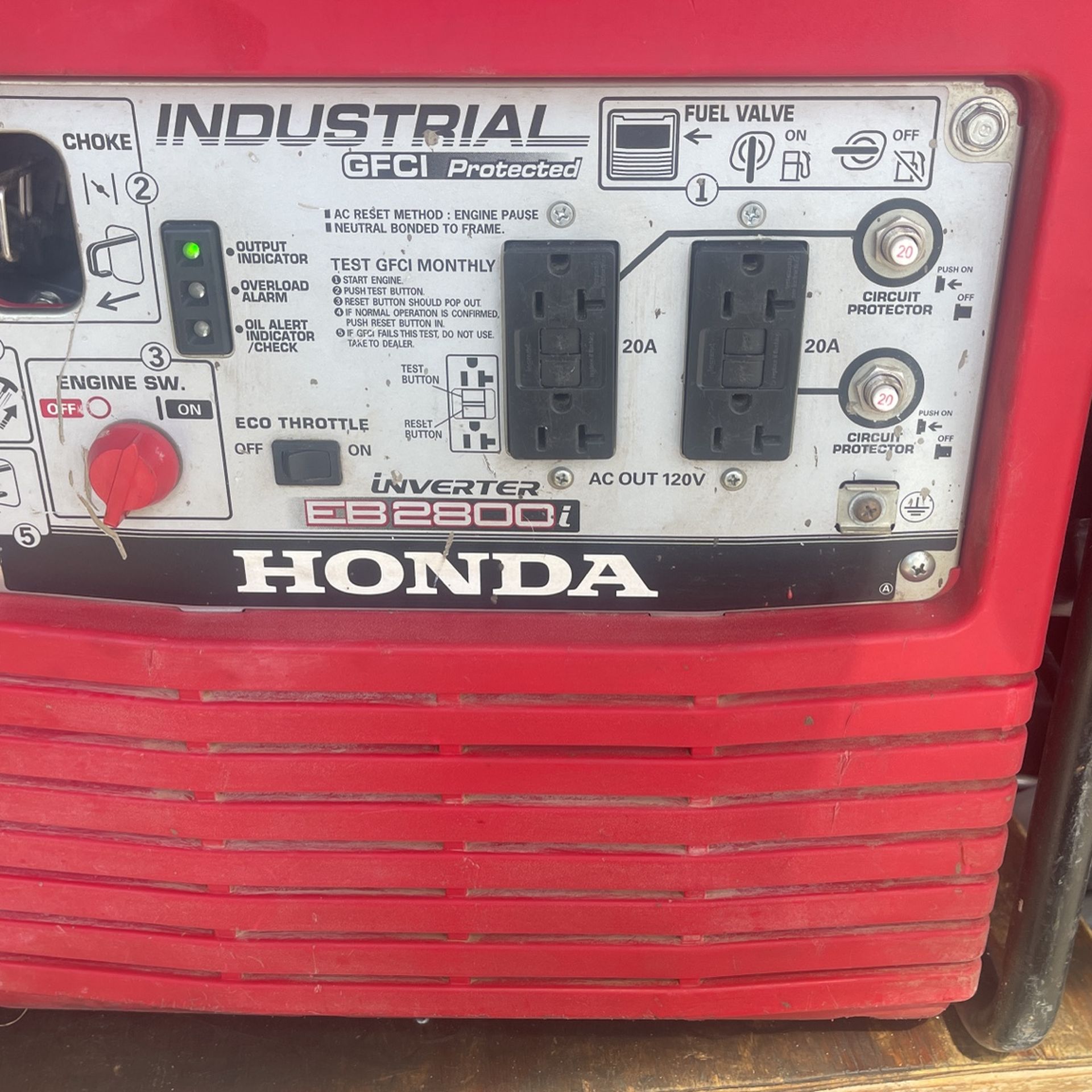 HONDA EB2800i INDUSTRIAL GFCI Protected INVERTER GENERATOR