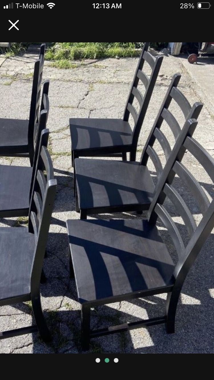 6 IKEA Stefan Chairs, Solid Wood, Black Only 1 Year Old, Look New.