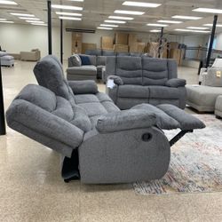 TULEN GRAY RECLINING LIVING ROOM SET