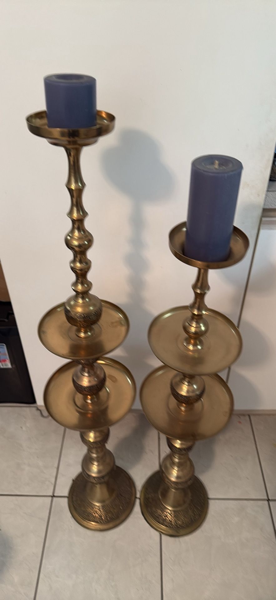 Antique Brass Candlestick Holders