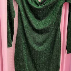 Pretty Shiny Green Tight Sexy Drag Queen Costume Show Dress Size Large 