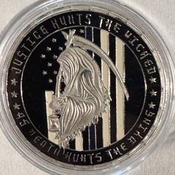 Commemorative coin, police with reaper
