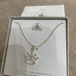 Disney Princess Crown Swarovski Crystal Necklace