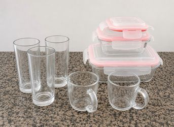 🍽️ Glass Food Storage & Drinkware Bundle – Must Go This Weekend – $25 OBO