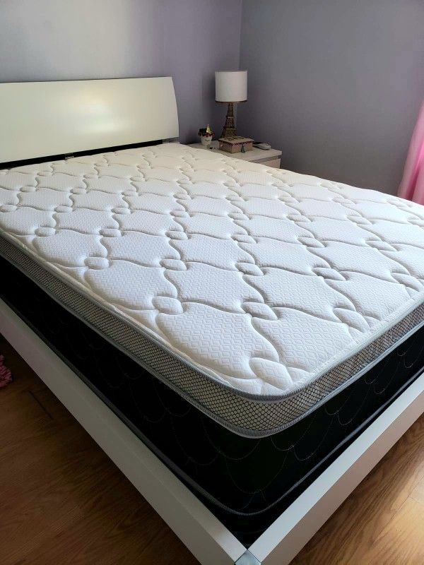 NEW FULL PLUSH PILLOW TOP MATTRESS. Bed frame is not available. Take it home same day 👍