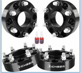Richeer 1.5 inch 6x4.5 Hub Centric Wheel Spacers for 2005-2023 Frontier 4 PCS Forged 6x114.3mm Wheel Spacer with M12x1.25 Studs & 66.1mm Center Bore f