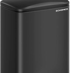 Trash Can, Garbage Can with Lid, 5.2-Gallon (20L) Step Trash Bin for Kitchen, Stainless Steel, Soft Close and Stays Open, Inner Bucket, In