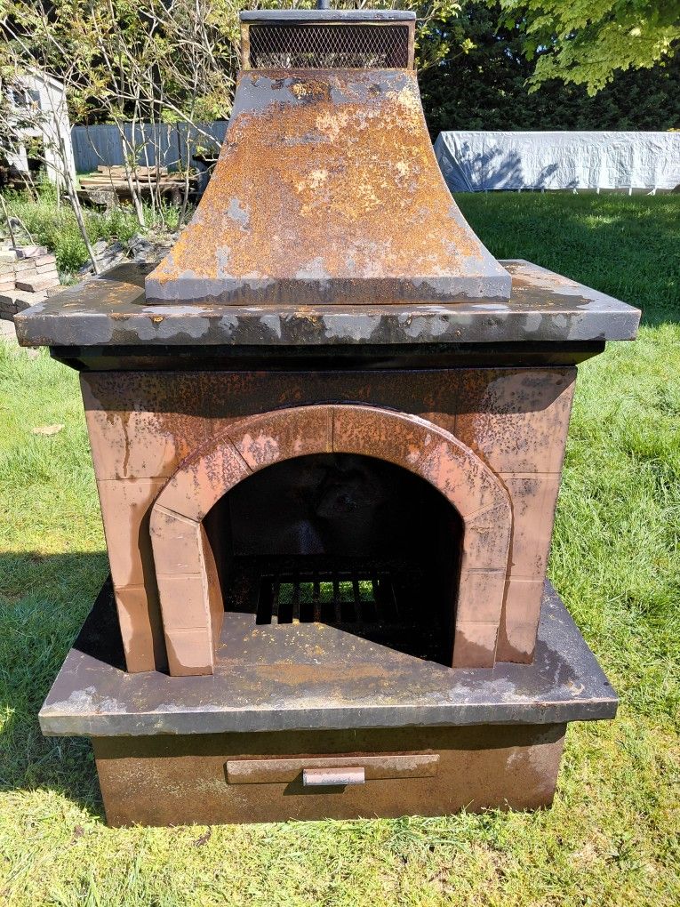 Wood Burning Outdoor Fireplace