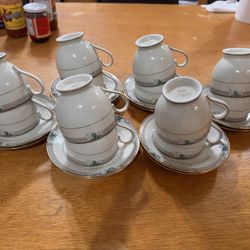 12 Mikasa Fine China Regency Rose Cup & Saucer Set