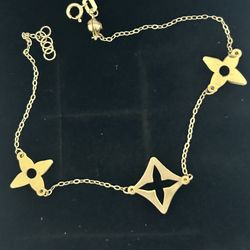 18k Real Gold Flower Bracelet 