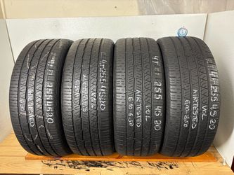 Set 4 tires 255 45 20 Continental Crosscontact lx sport high tread no repairs