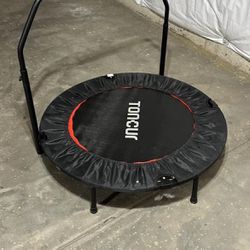 Toncur Mini Trampoline 40* Foldable Trampoline for Adults Fitness Rebounder with 5 Levels Adjustable