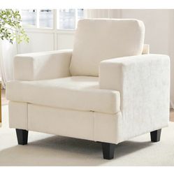Mjkone 35" Width Armchair Sectional Sofa Chair Chenille Fabric Couch with High Supportive & Soft Sponges, Cloud Sleeper Comfy Upholstered Furniture Co