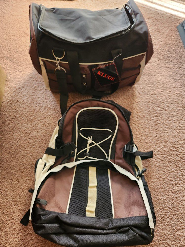 Brand New Kluge Duffle Bag + Back Pack