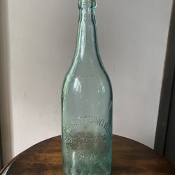Vintage Acme green bottle. “Acme Bottling Works Stamford Conn.” 