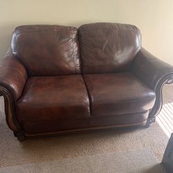 Leather Loveseat And Chair ($150)