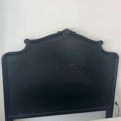 Beautiful Vintage Hand Painted 65”H x 65”W Vintage Solid Wood Classical Headboard