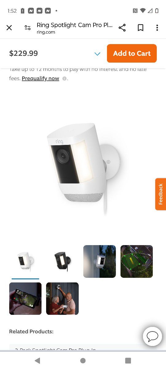 Ring flood Light Plus ( Can Be Wired Or Wireless) Battery Sold Separately 
