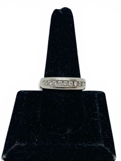 Platinum Diamond Ring Round White Size 10 / 7g