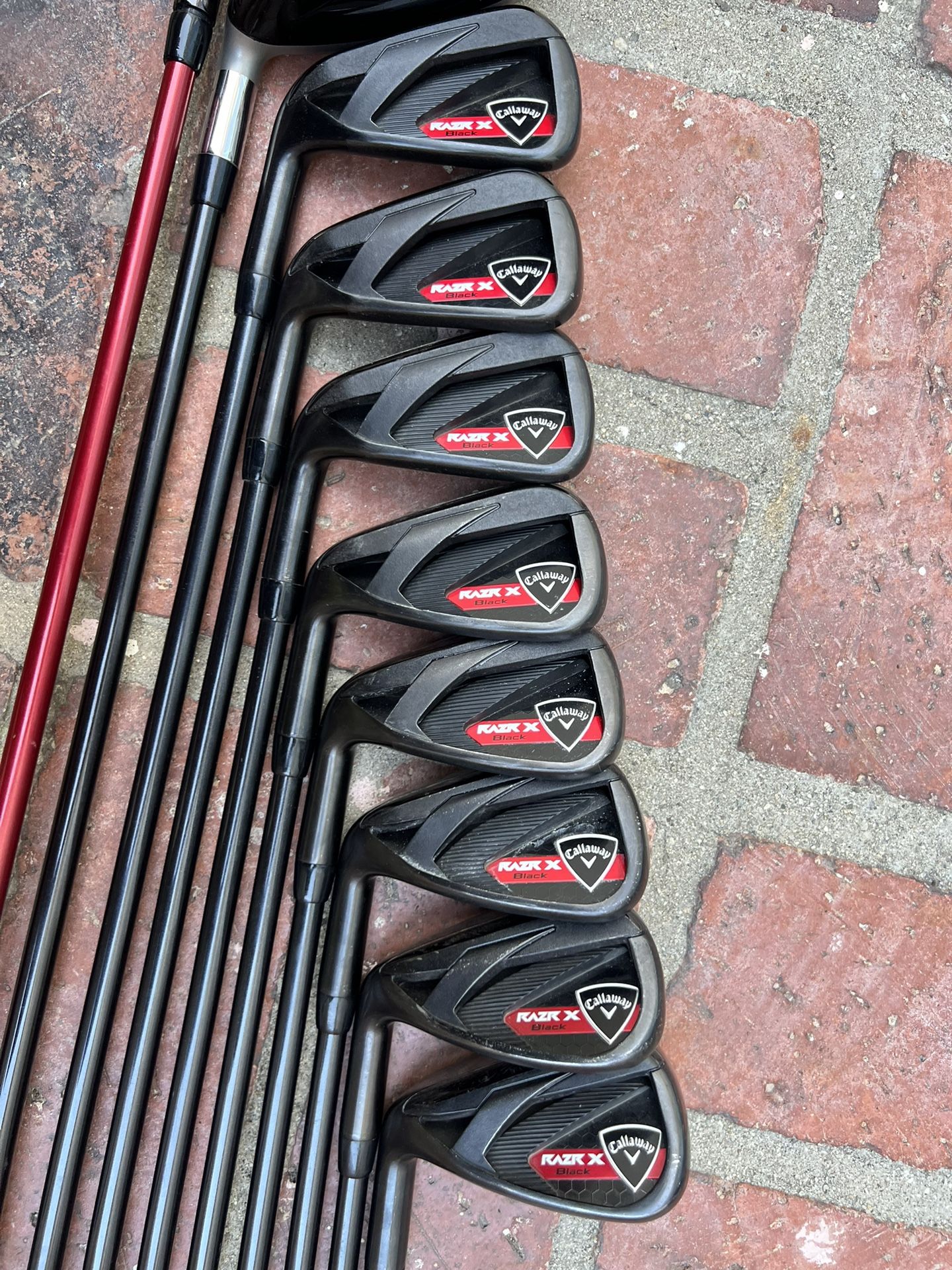 callaway razr x black iron set 5-9 P, S, A , 4 Hybrid, And Driver