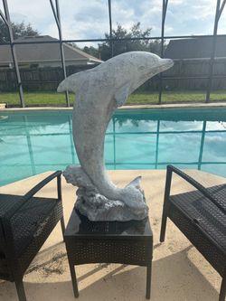 Concrete Dolphin Garden/Pool Statue