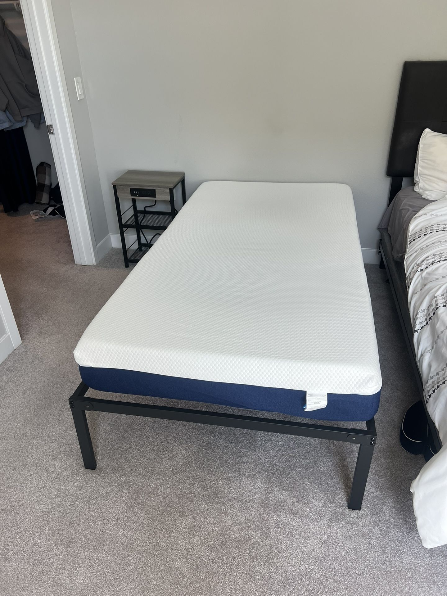 Twin Bed Frame And Mattress (Like New)