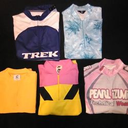 Cycling Jersey LOT. Womens Large L. Bontrager, Canari, Pearl Izumi, Nike, Cannondale. BICYCLE JERSEY LOT