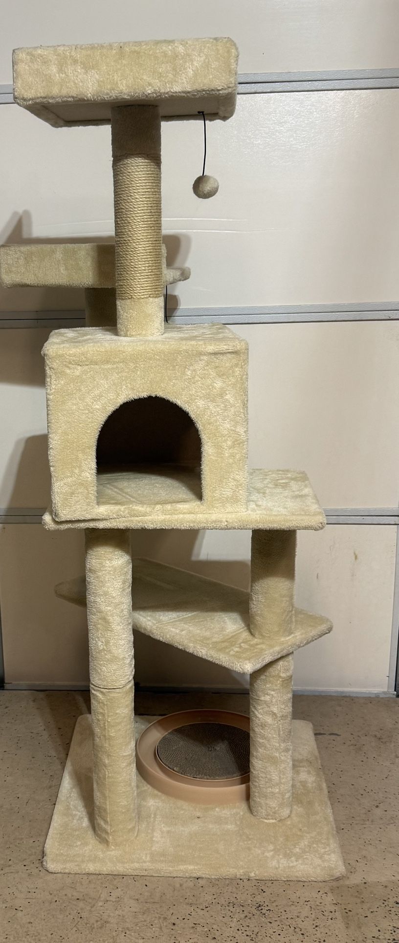 Cat Condo Multi Level Faux Fur Cat Tree & Condo, Cream