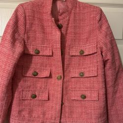 Women’s Pink Tweed Jacket New With Tags