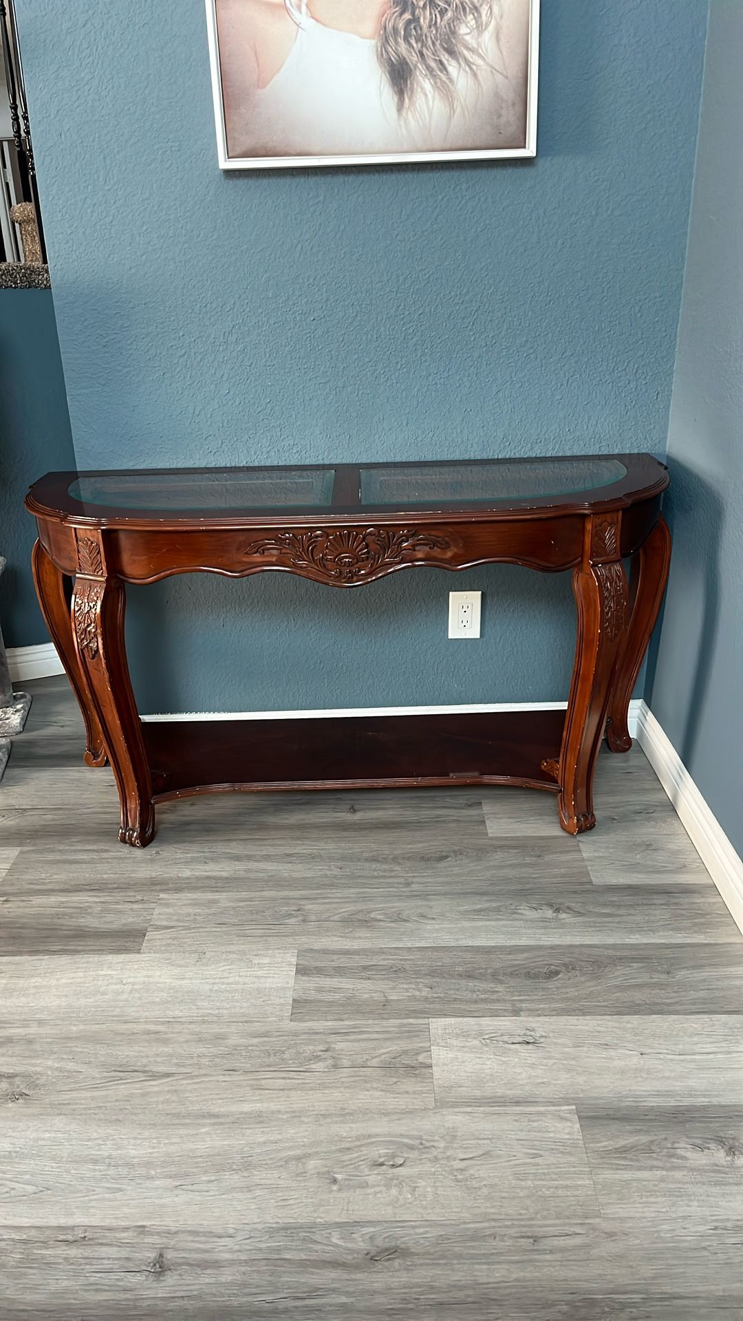 Entryway Console Wood Heavy Table