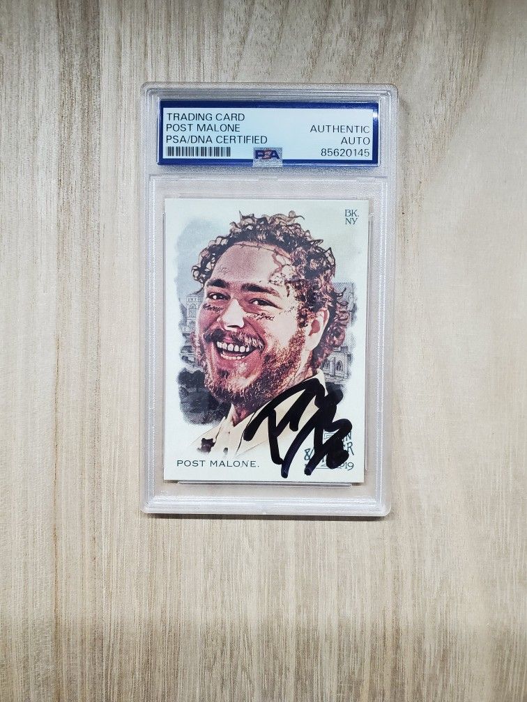 Post Malone Signed 2019 Topps Allen & Ginter Card PSA AUTHENTIC AUTO Autographed