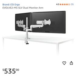 esi evolve2-ms dual motion slider monitor arm