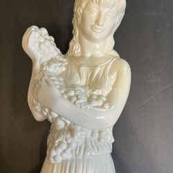 Vintage Porcelain Statue Girl With Grape 