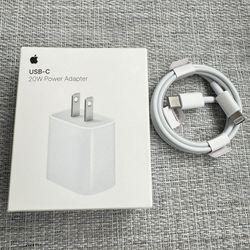 Apple 20W USB-C Wall Charger Power And Cable  iPhone 14 13 12 11 ,X, XS