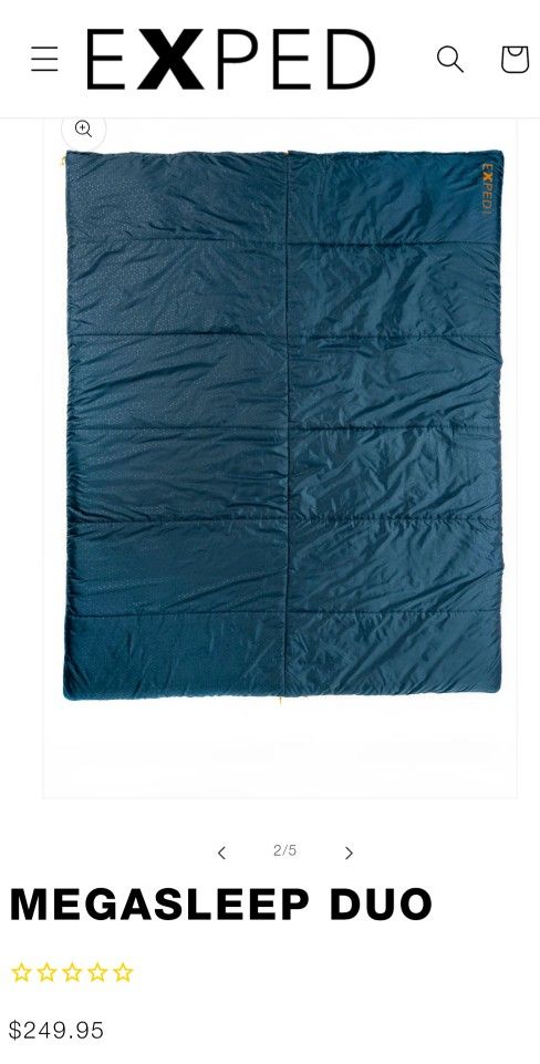 EXPED MegaSleep Duo Synthetic Sleeping Bag Blanket System 