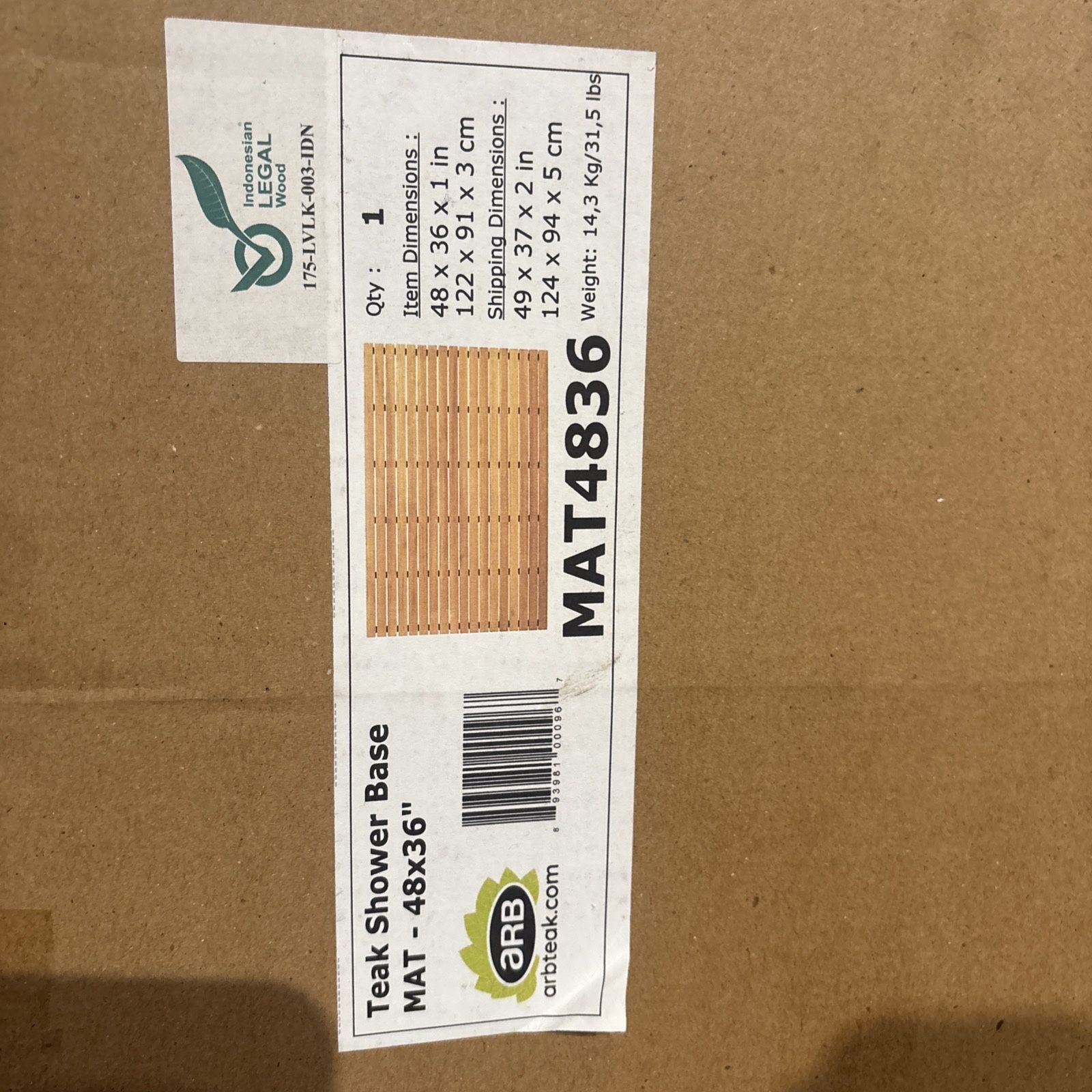 ARB Teak Shower Base Mar