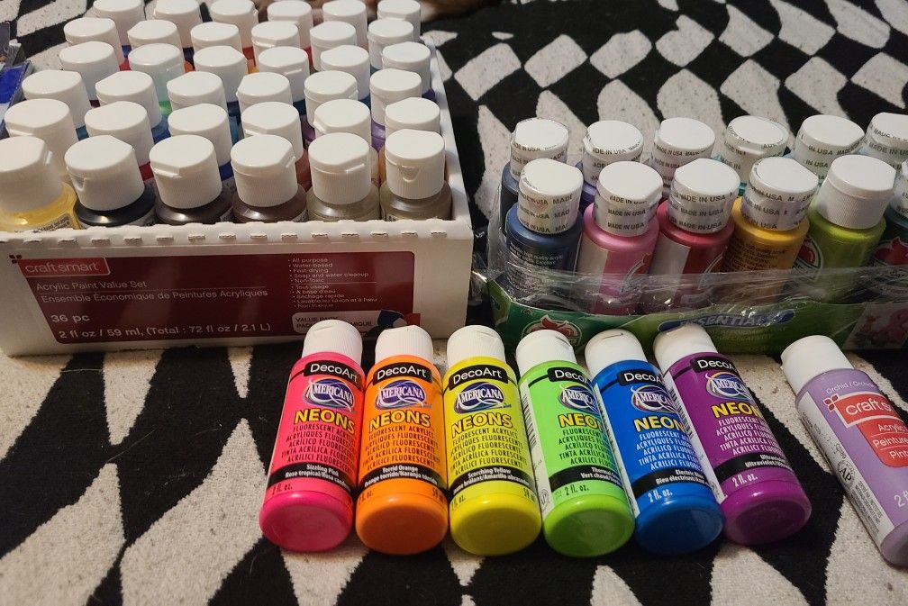 55 Acrylic Paints, Canvases, Coloring Books +