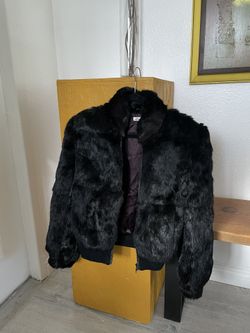 Vintage Rabbit fur zipper jacket