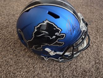 Signed By Calvin Johnson Detroit Lions Helmet 