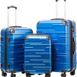 Coolife 3-Piece Expandable Luggage Set - Brand New, TSA Lock!