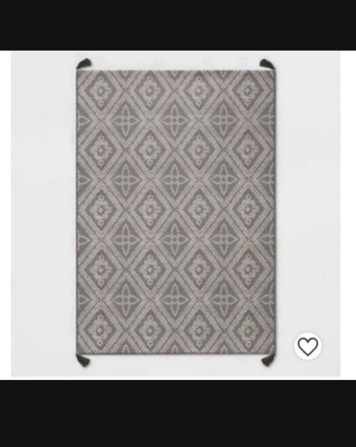 7ft X 10ft Diamond Tasseled Outdoor Rug Threshold™ Charcoal!!!