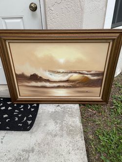 Vintage Painting 44”1/2W x 32”1/2H in Good Condition $40 Firm on Price