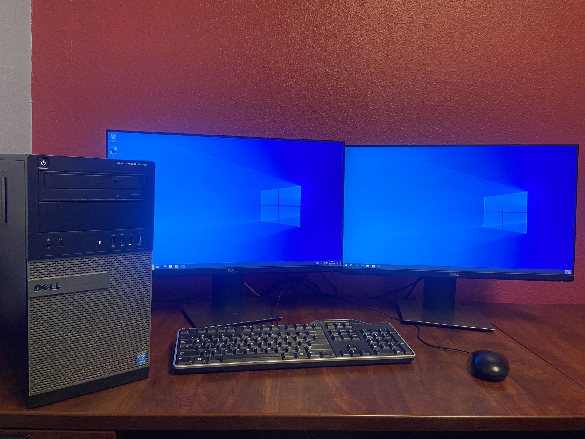 Dell Optiplex 9080 Computer With Dual Screens