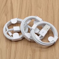 3 Charger Cables Cords For iPhone 5 6 7 8 X 11 12 13 14 Pro Max - charging cables 3 FT Long Chargers