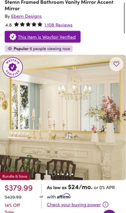 Stemn Framed Bathroom Vanity Mirror Accent Mirror