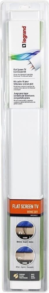 Legrand - Wiremold On-Wall Flat Screen TV Cable Concealment Kit - White(001819)