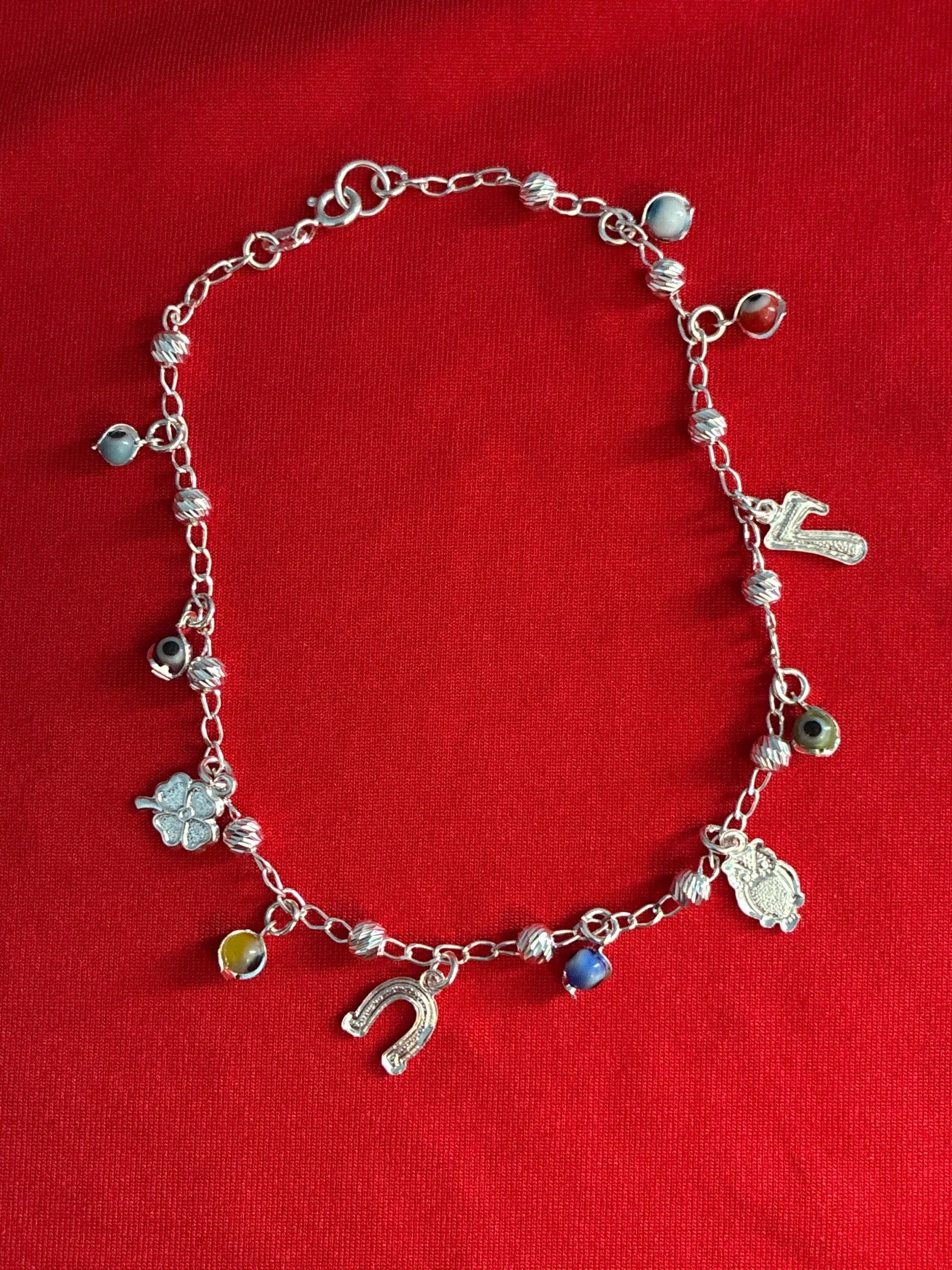 Good luck charms Sterling silver 925 anklet