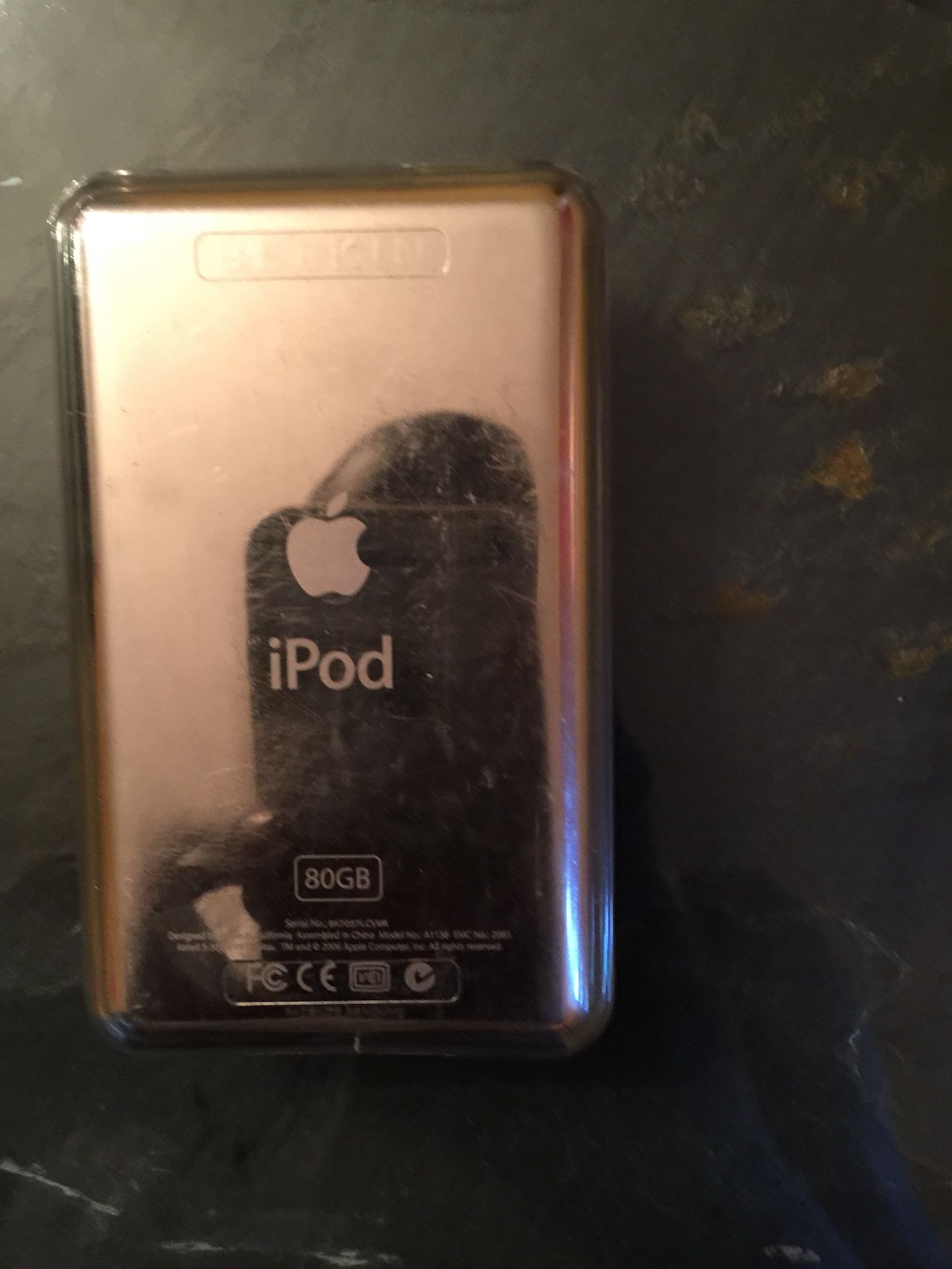 80 gb iPod classic in protective covering loaded with songs