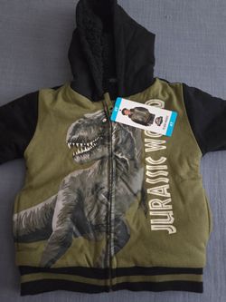 Jurassic World Boys’ Plush Hooded Jacket – Size 4T – NEW with Tags